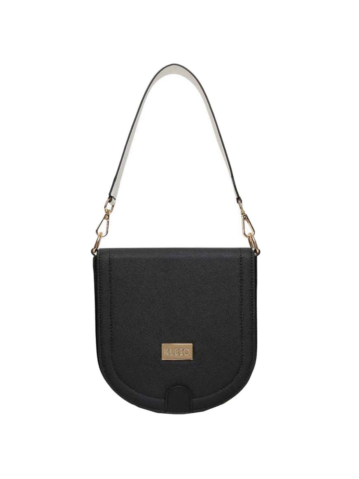 KLEIO Black Solid Small Sling Handbag