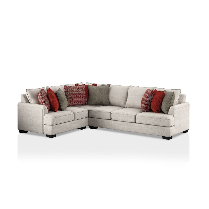 Weisham Upholstered Sectional Ivory/Red/Charcoal - HOMES: Inside + Out