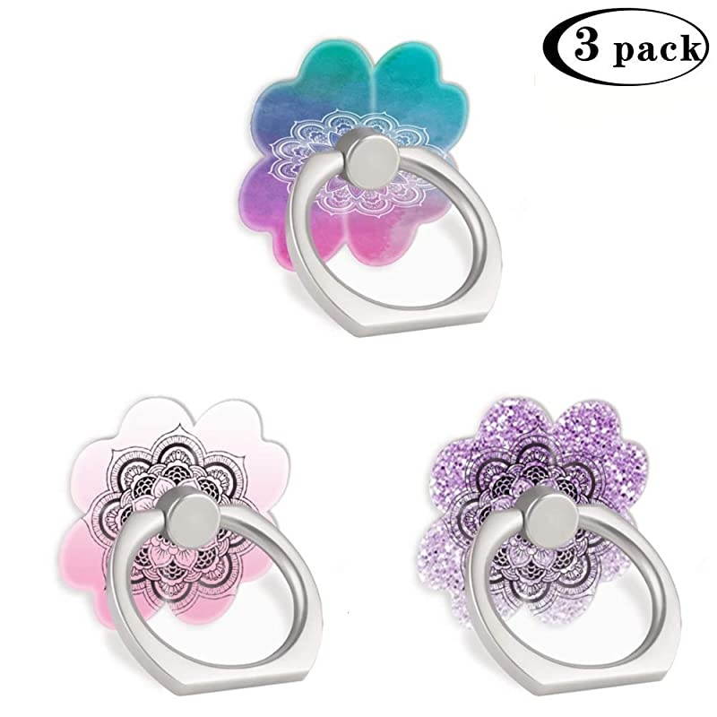 Pack Mobile Phone Ring Holder Finger GripMandala Pink Purple Glitter Cell Phone Stand Kickstand Compatible with All Smartphone