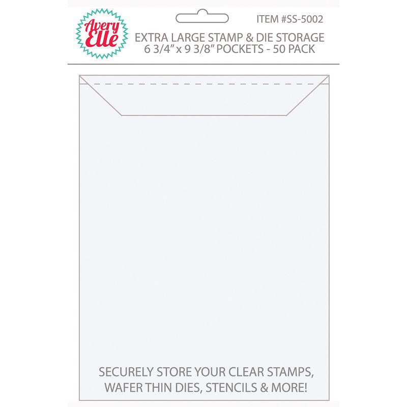 Avery Elle Stamp & Die Storage Pockets 50/Pkg-Extra Large 6.75"X9.25"