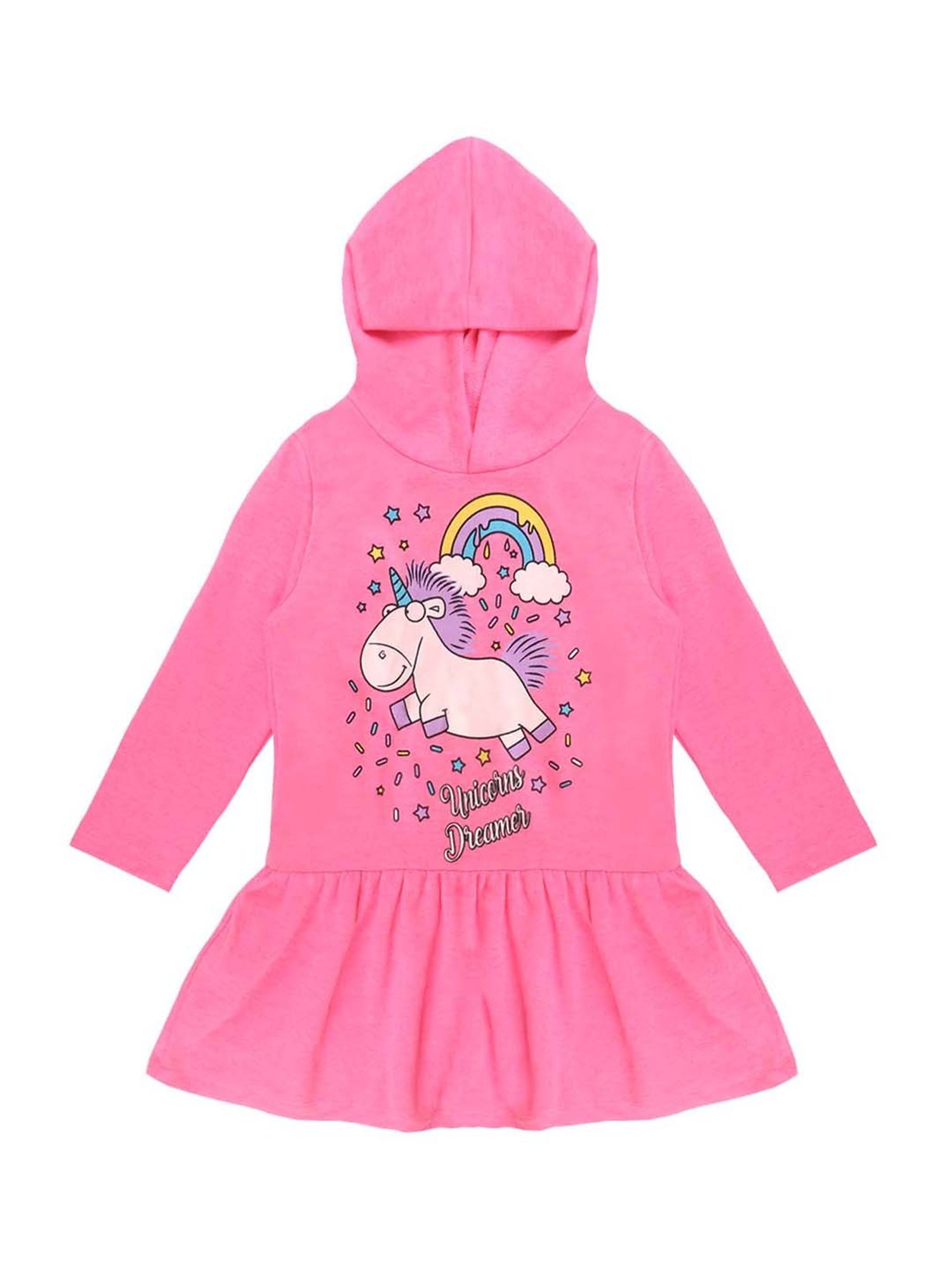 Lazy Shark Kids Pink Printed Hoodie