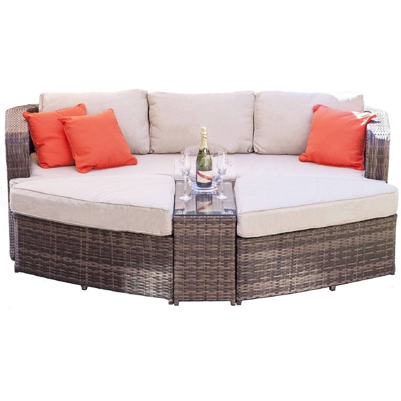 Cochran 4pc Patio Wicker Daybed Set - Direct Wicker