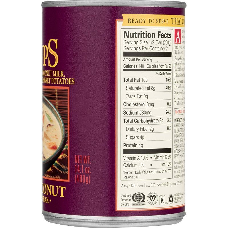 Amy's Soups Thai Coconut Soup Tom Kha Phak - 14.1oz