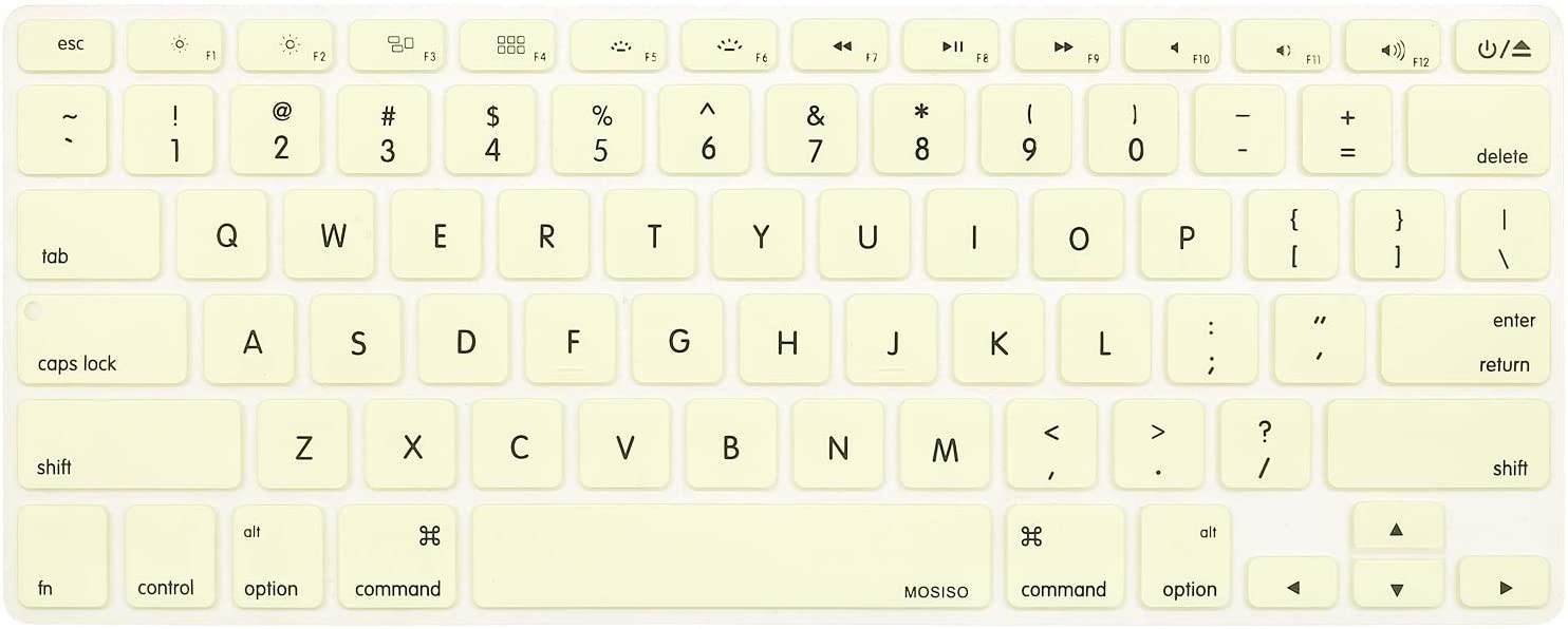 MOSISO Silicone Keyboard Cover Compatible with MacBook Pro 13/15 Inch (with/Without Retina Display, 2015 or Older Version),Older MacBook Air 13 Inch (A1466 / A1369, Release 2010-2017), Cream Yellow