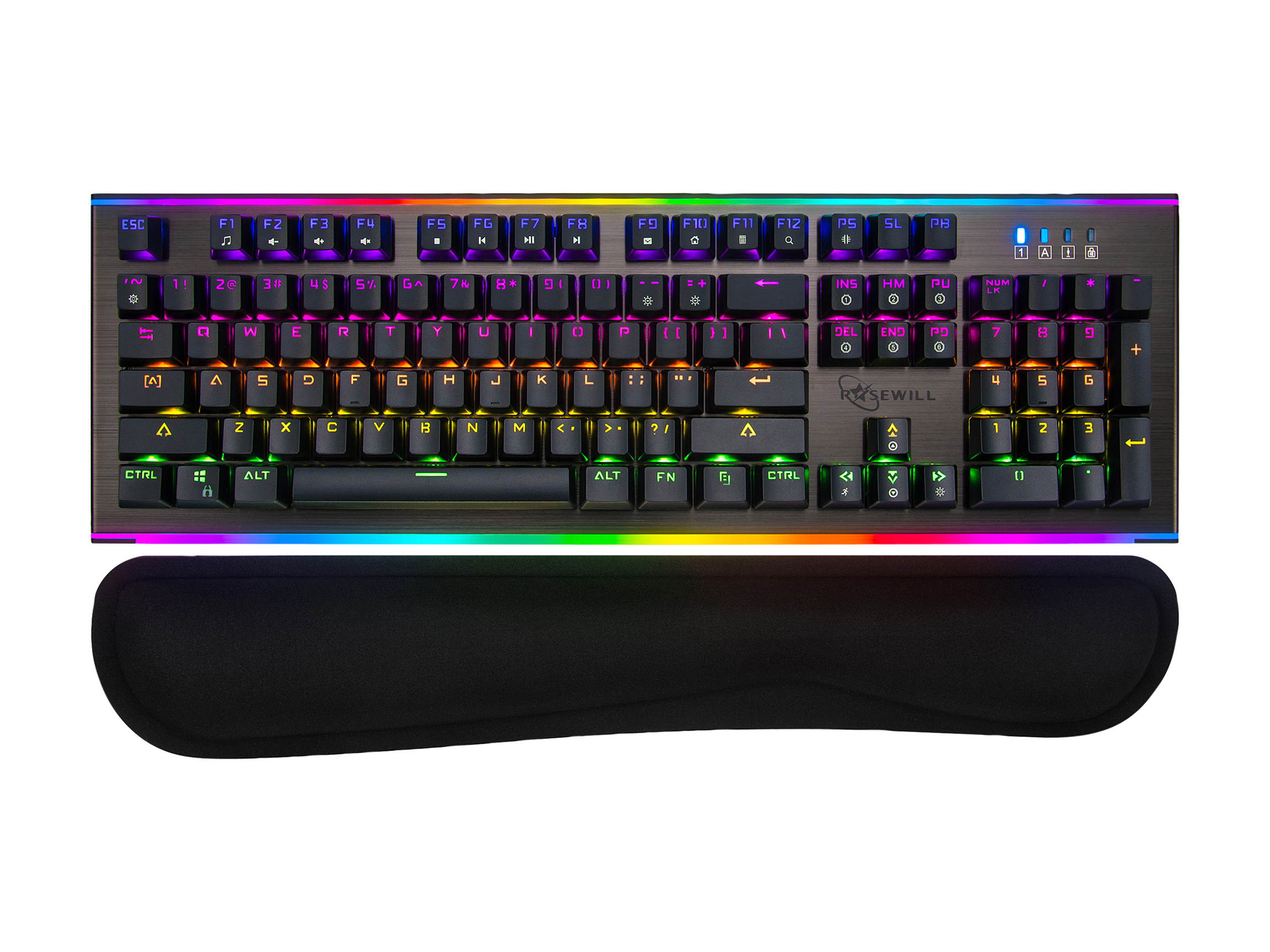Rosewill Mechanical Gaming Keyboard, 19 RGB Backlit Modes, Dynamic Customizable Rim Backlights, Blue Switches - NEON K75 V2