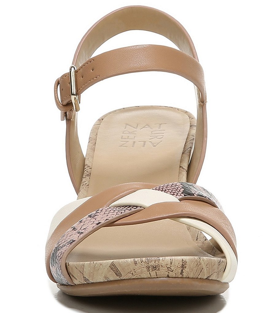 Naturalizer Adelina Snake Print Ankle Strap Wedge Sandals