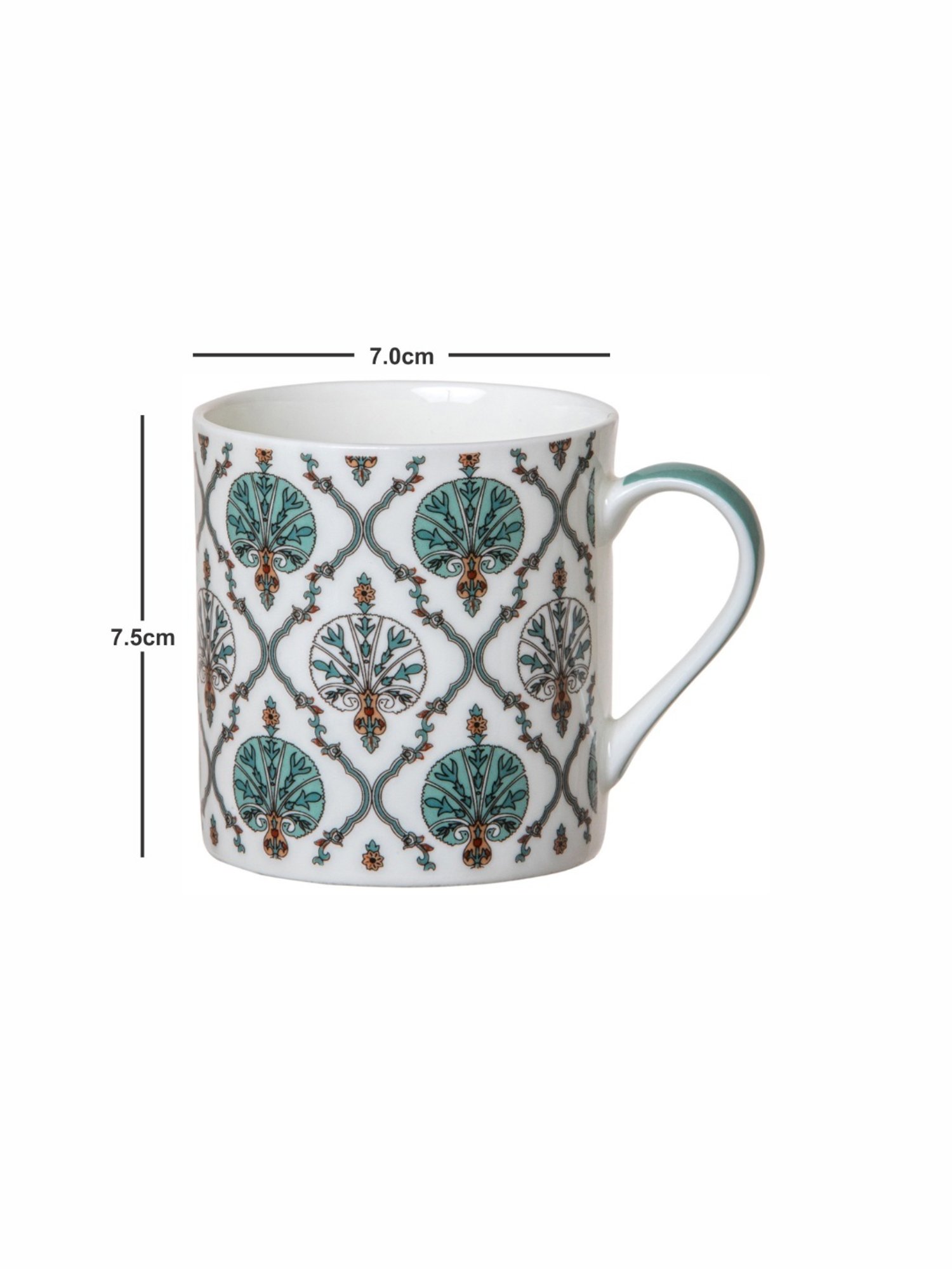 Goodhomes Multicolor Bone China Tea Cup - Set of 6 (210ml)