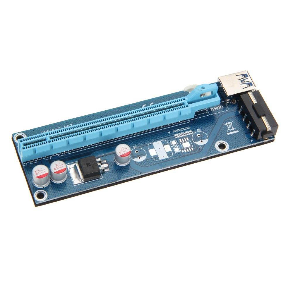 60cm USB 3.0 PCIe Riser Card PCI-E Express 1xTo 16x Extender Riser Card SATA 4PIN Power PCIe USB Adapter For BTC Mining Machine