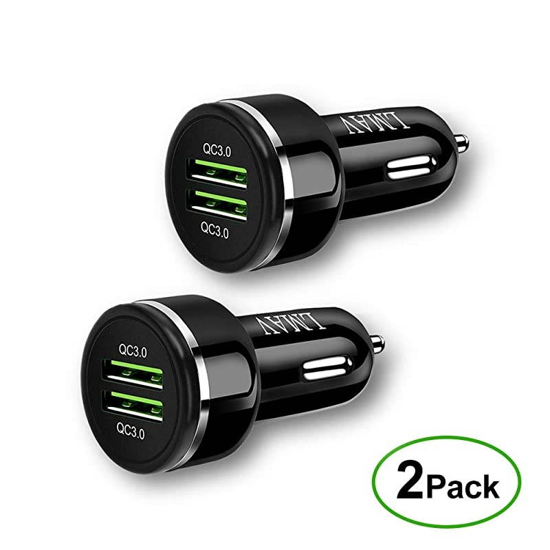 Charger Adapter Dual QC 3.0 [2Pack], 48W 6A Fast USB Phone Charger, 2-Port Charger Fast Charging Compatible with iPhone 12/11, Samsung Galaxy S20/Note20, LG, Tablet and More.