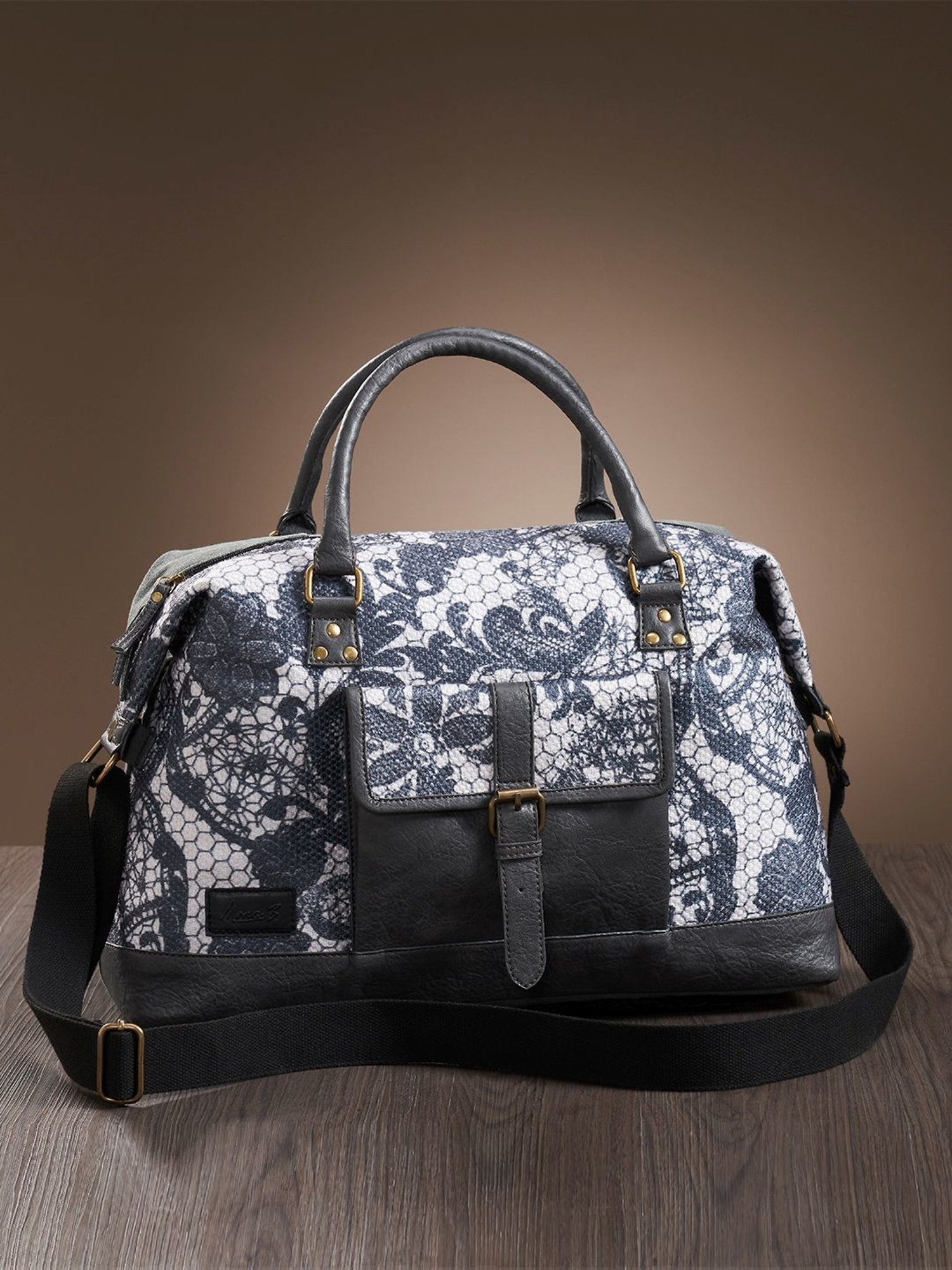 Mona B Grey Large Duffle Bag