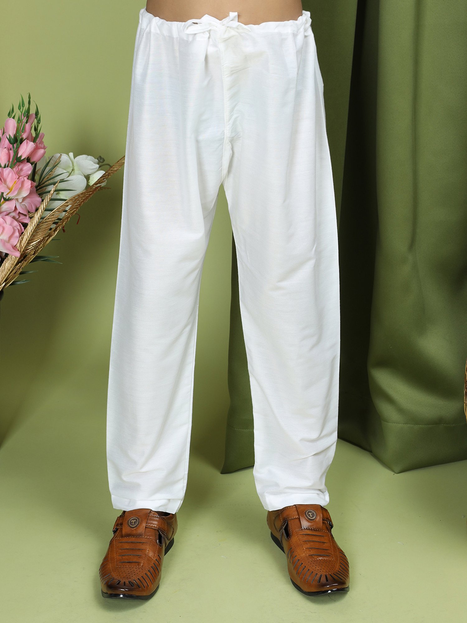 TABARD Kids Yellow & white Printed Full Sleeves Kurta with Pyjamas