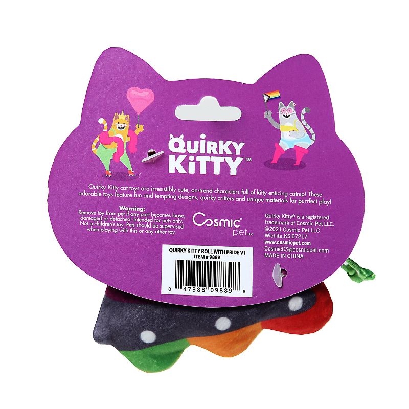 Quirky Kitty Roll with Pride Cat Toy - Blue