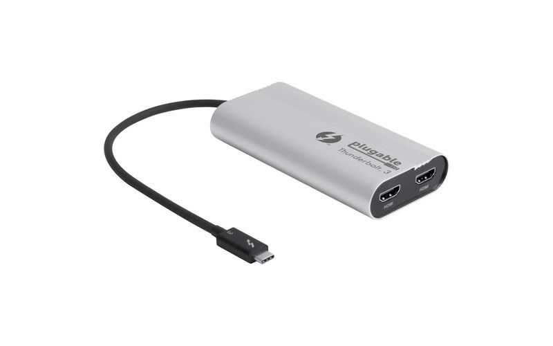 Plugable Thunderbolt 3 to Dual HDMI 2.0 Display Adapter Compatible with MacBook Pro Systems (2019??8??7), and Dell XPS. Project or Stream to Up to ...