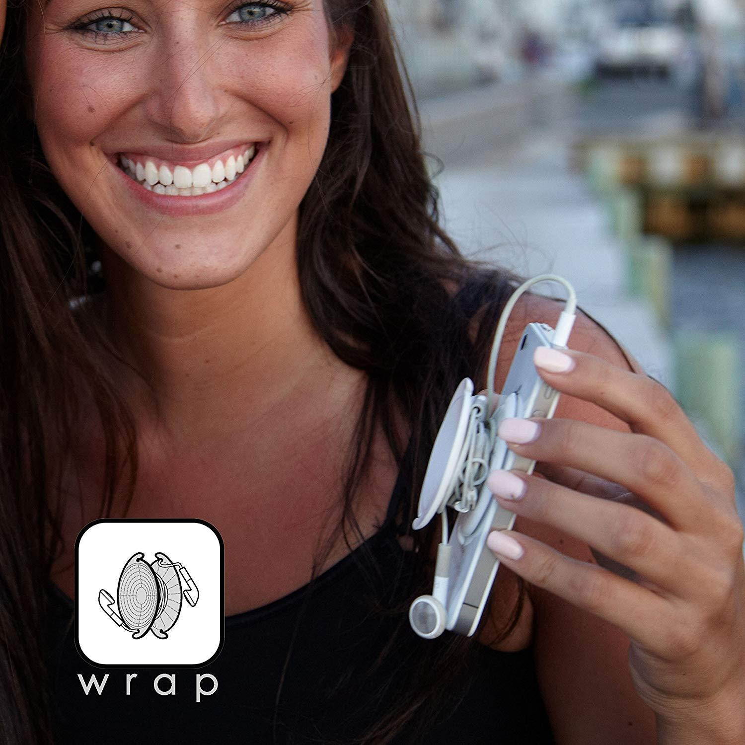 Yofo&reg; - The "Reel" Headphone Solution - Catch Calls with Earbuds & Mic, Avoid Cord Tangle (White)