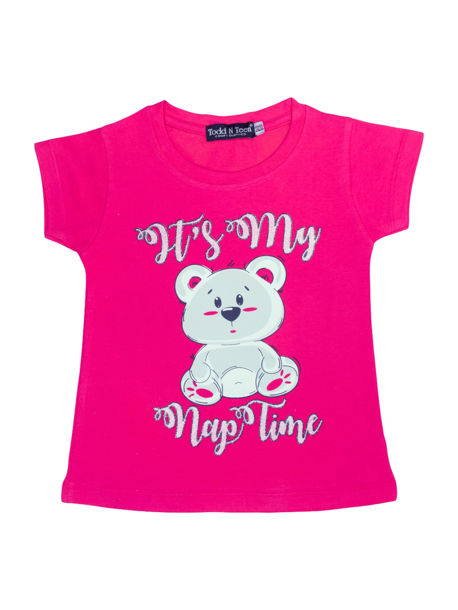 Todd N Teen Kids Pink Cotton Printed T-Shirt & Capris