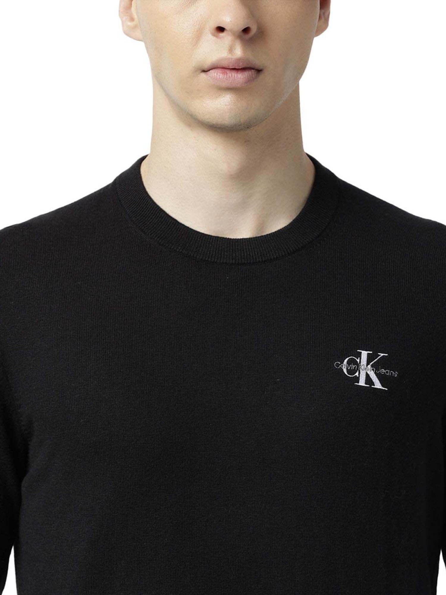 Calvin Klein Jeans Black Embroidery Regular Fit Sweater