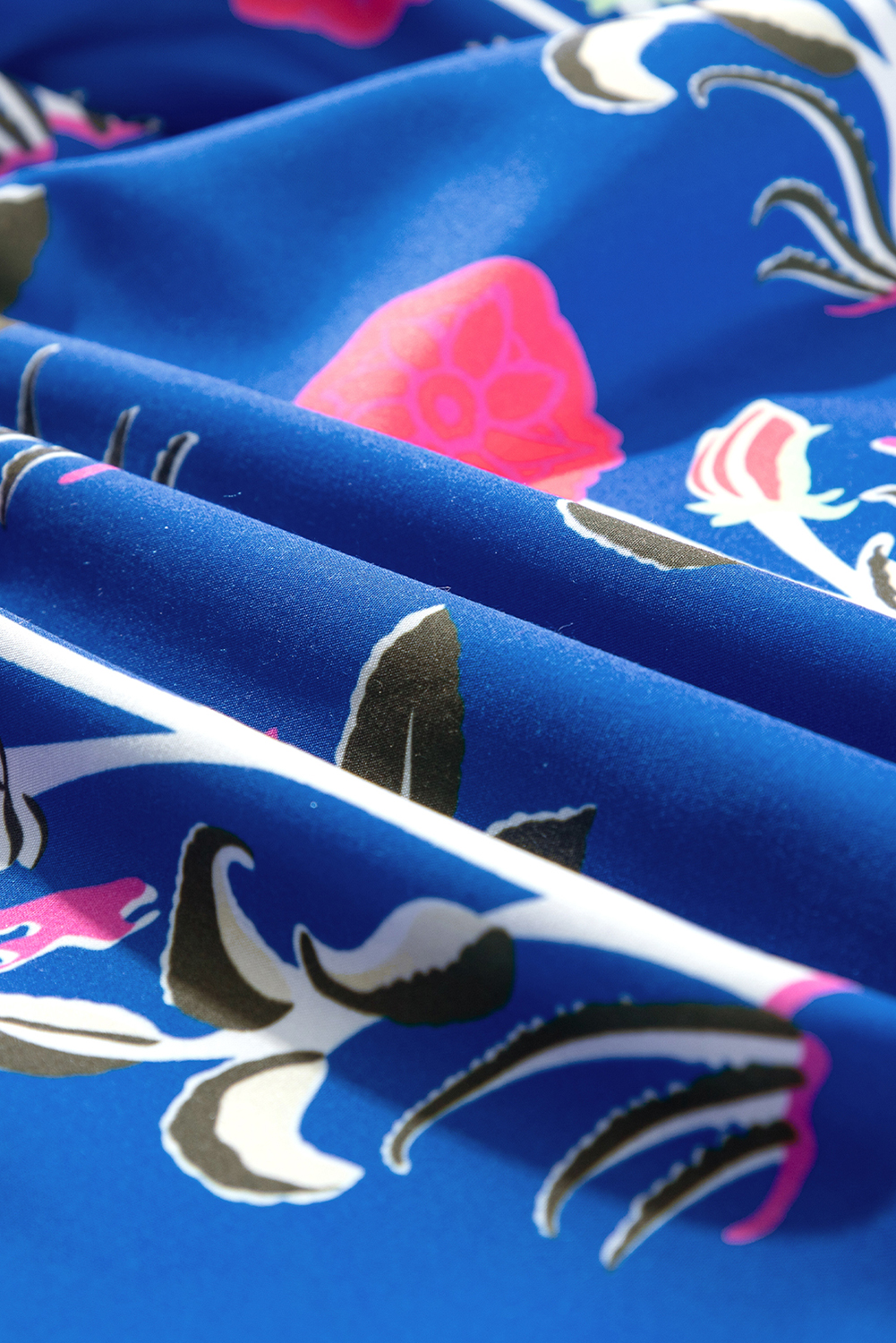 Multicolour Floral Print Split Neck Midi Dress