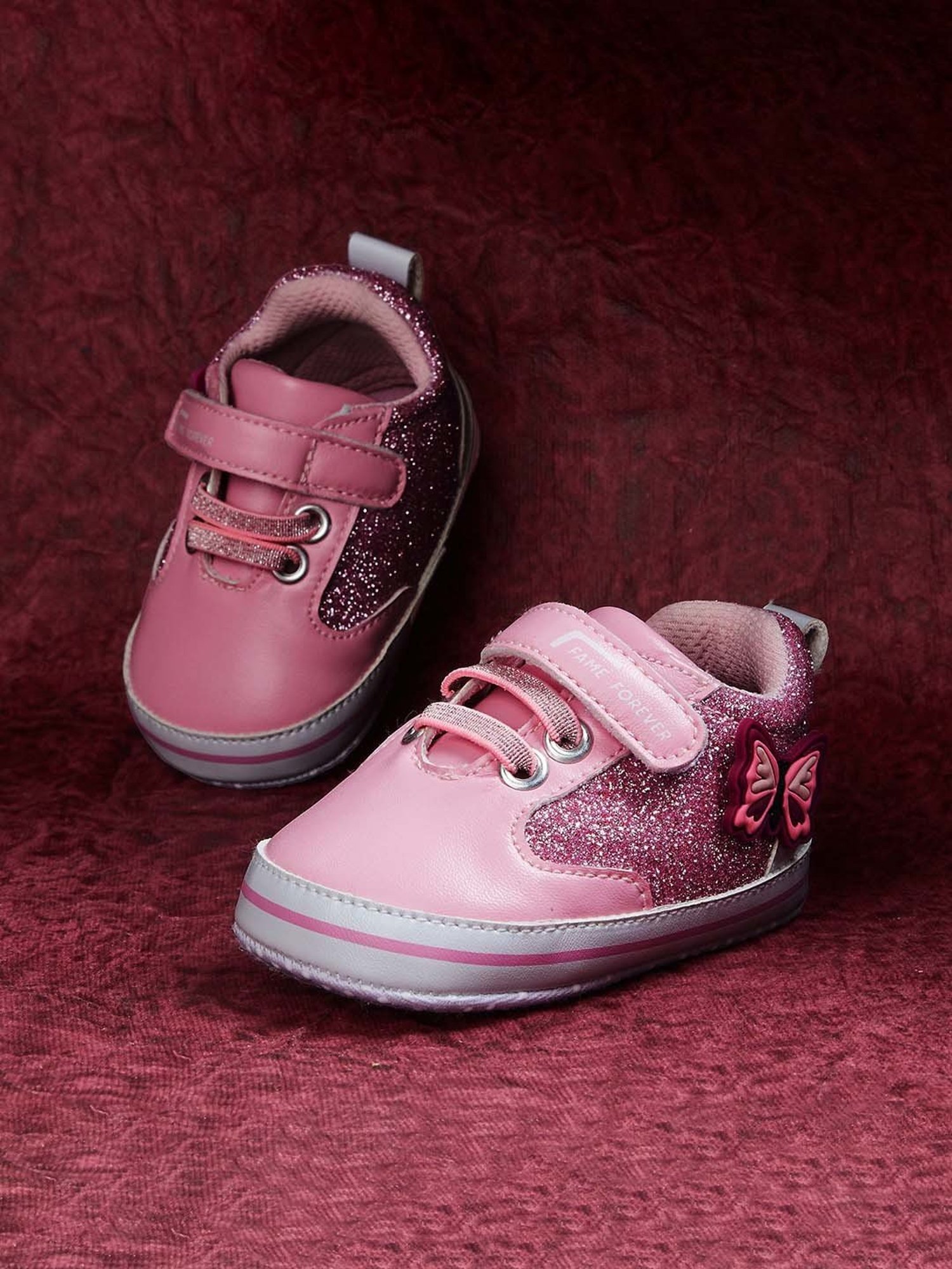 Fame Forever by Lifestyle Kids Pink Velcro Shoes
