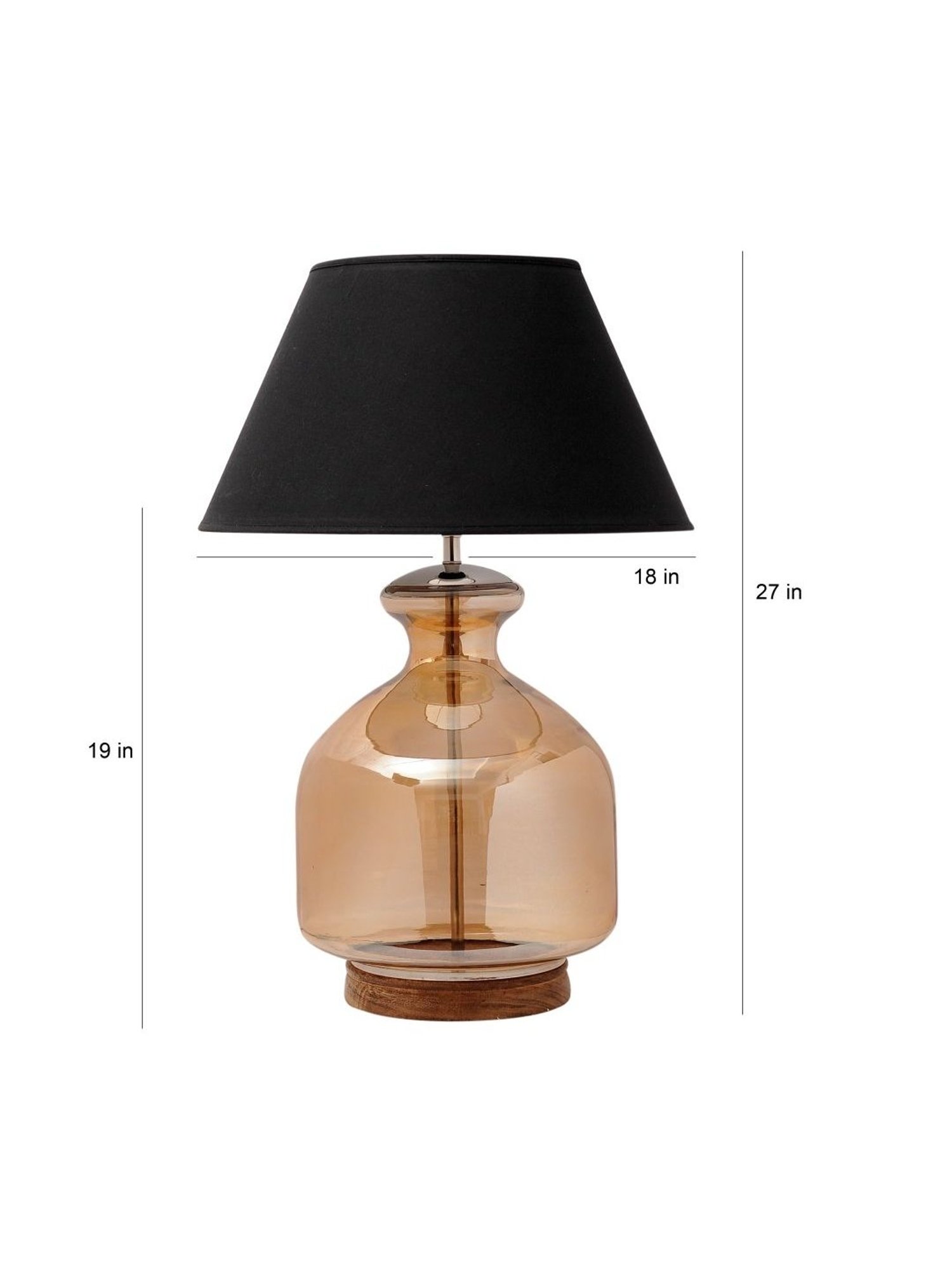 Kapoor Lamp Shades Amber & Pink Glass Alper Luster Cotton Shade Table Lamp