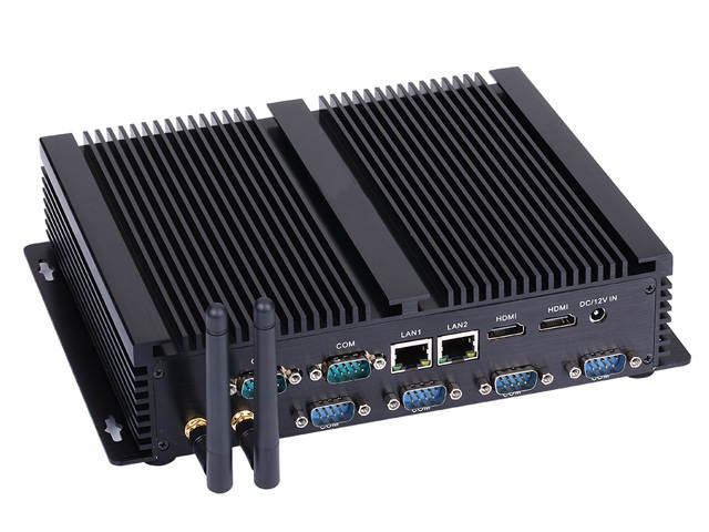 HUNSN Fanless Industrial PC, Mini Computer, Intel Core I7 4500U, Windows 10 Pro/Linux Ubuntu, IM04, AC WiFi/BT4.0/2HDMI/2LAN/6COM RS232/4USB3.0/4USB2.0,(8G RAM/256G SSD/1TB HDD)