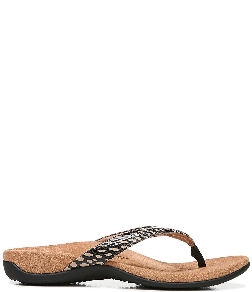 Vionic Dillon Spots Print Leather Flip Flops