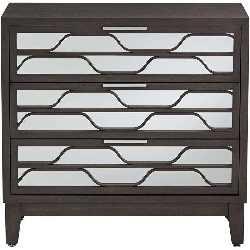 55 Downing Street Carson 33 3/4" Wide Mirrored 3-Drawer Wood Accent Chest