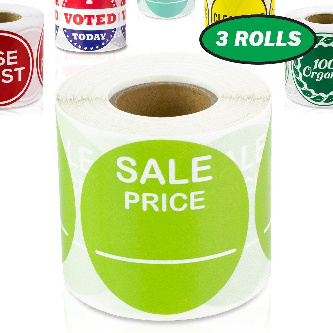 Sale Price 2 inch Round Sticker Label Retail Store Tag Lime 900 Labels
