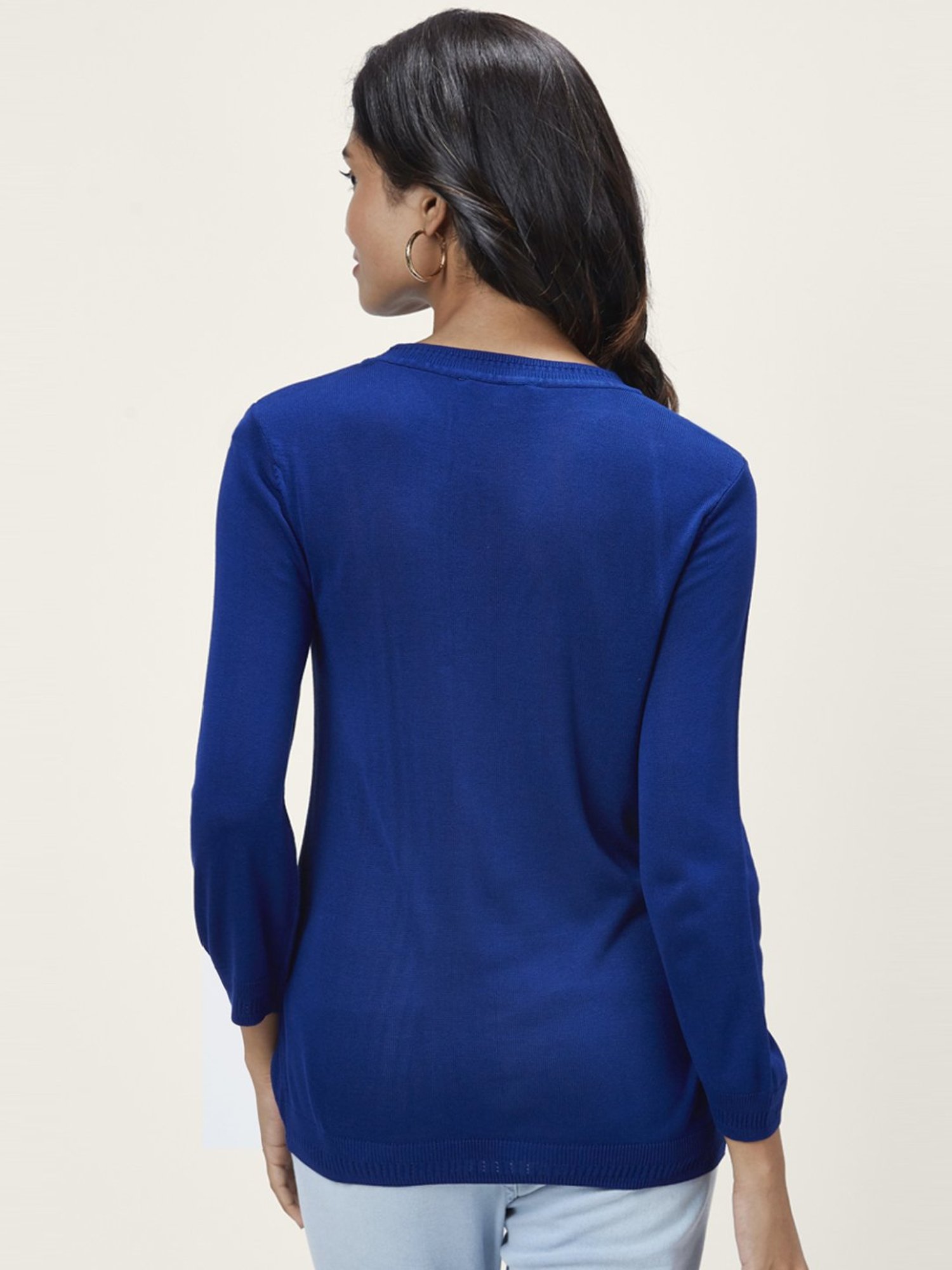 Honey by Pantaloons Blue Regular Fit Sweater