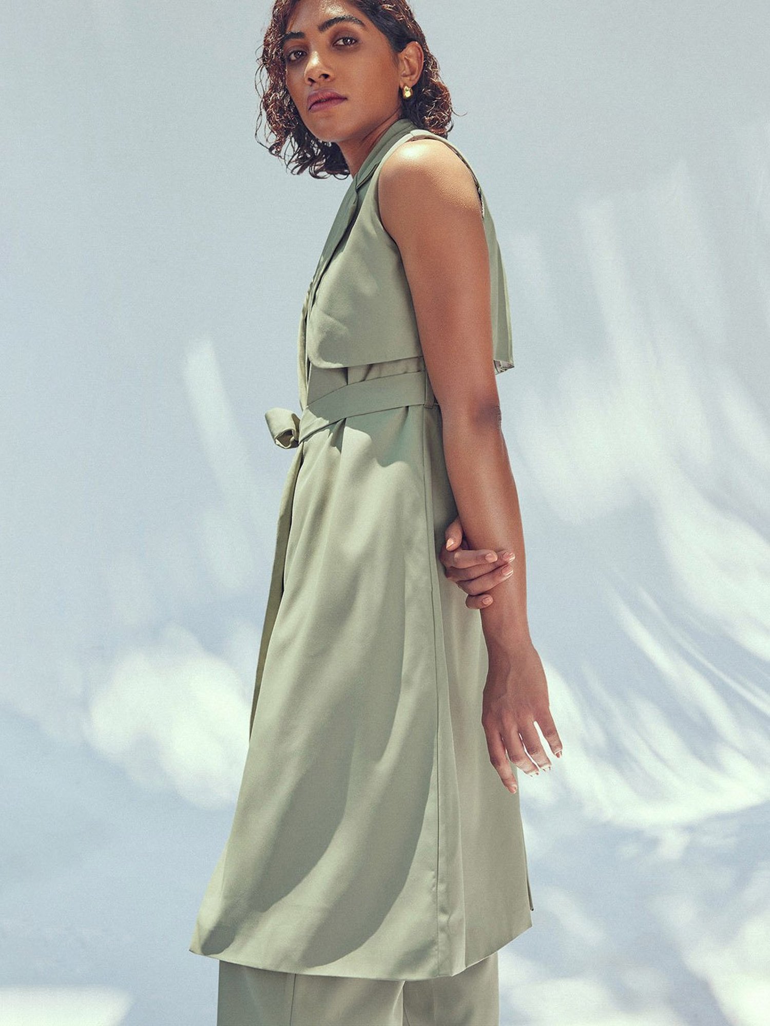 The Label Life Sage Green Trench Coat