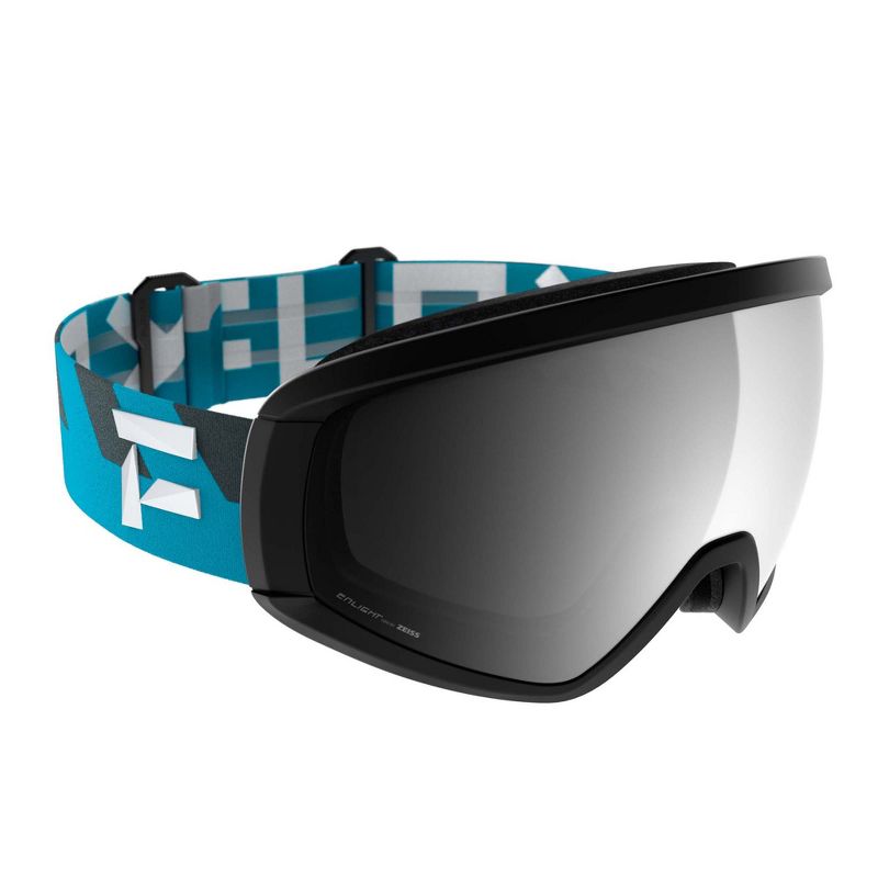 Flaxta Continuous Peripheral Vision Snowboard and Ski Goggles with Zeiss Spherical Anti-Fog Enlight Double Lens for Men and Women, Black and Teal