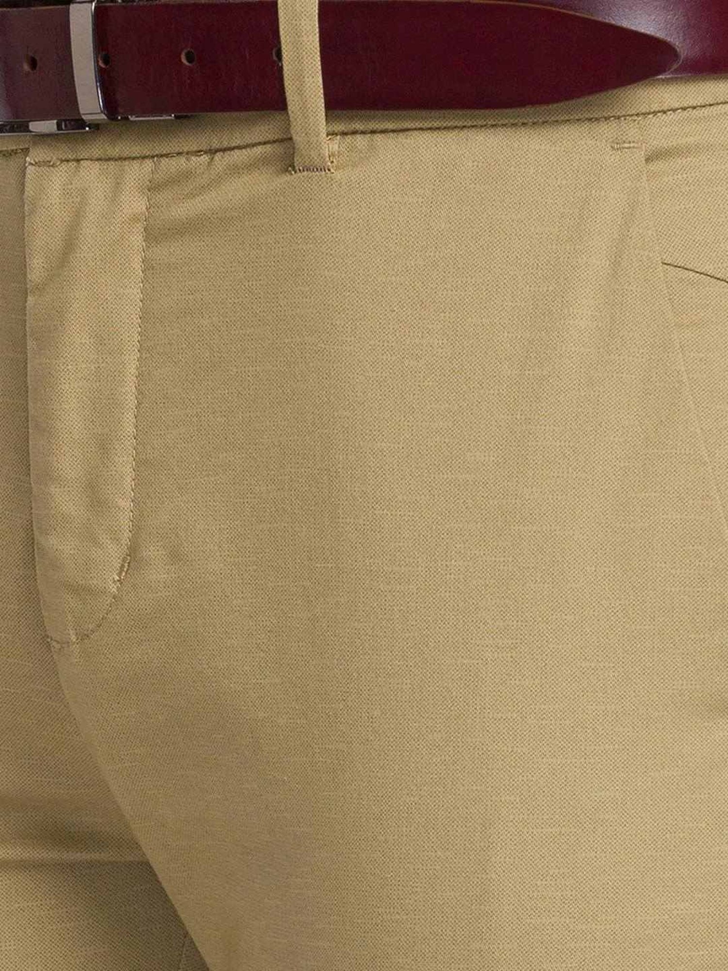 Park Avenue Medium Khaki Super Slim Fit Printed Trousers