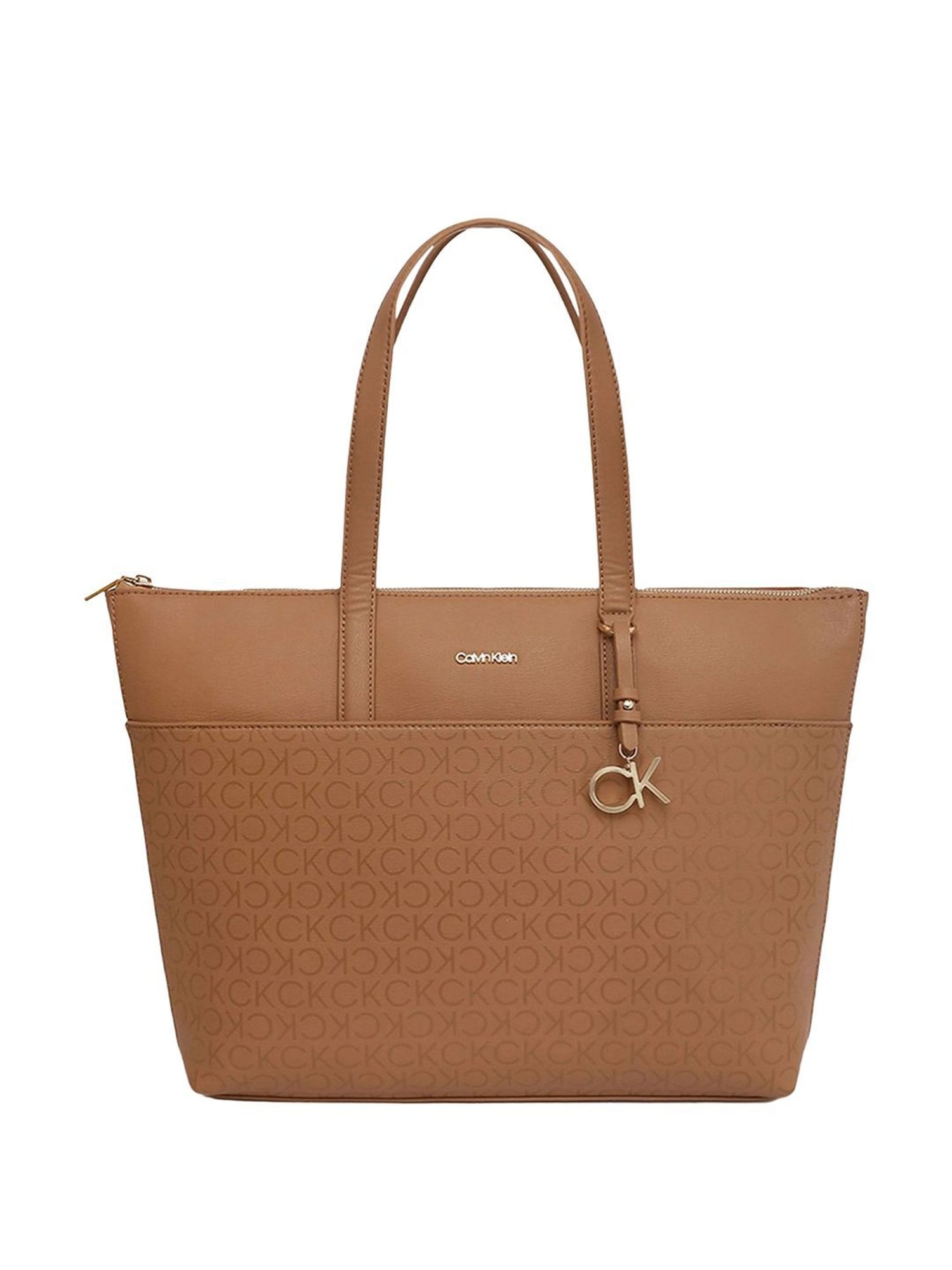 CALVIN KLEIN Brown Logo Shopper Bag