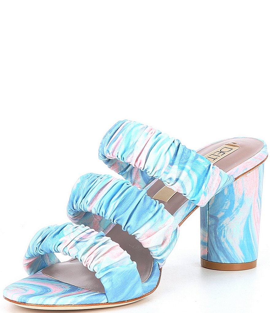 Deltan Colette Printed Three Band Dress Mules
