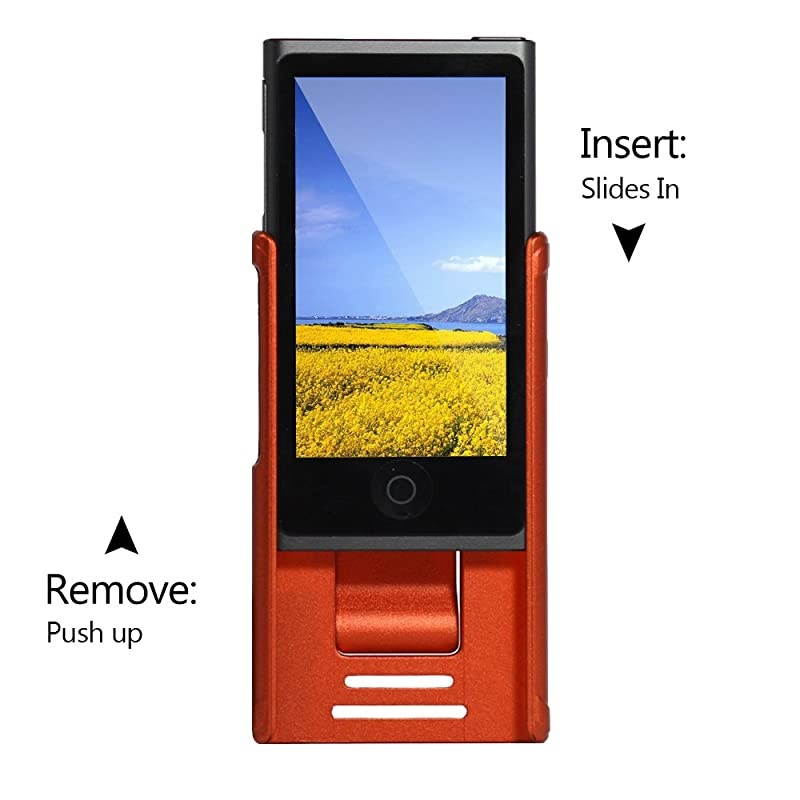 Ultra Slim Protective Case for iPod Nano 7amp8th Generation with Premium Tempered Glass Screen ProtectorCoral Red