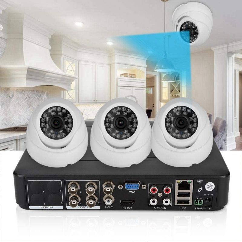 April Gifts Home SecuritySurveilSecurity Monitoring 4CH Security Camera, Businesses Shops for(100-240V US regulations)