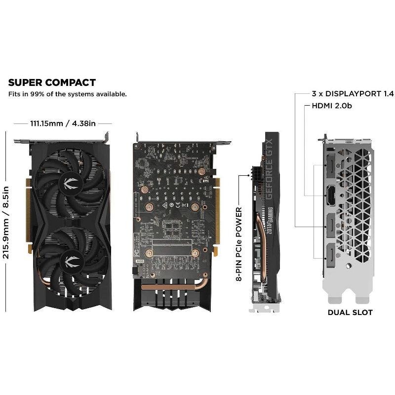 EVGA GeForce RTX 2060 SUPER Graphic Card - 8 GB GDDR6 - 256 bit Bus Width - DisplayPort - HDMI - DVI