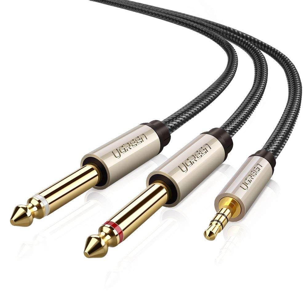 AU111 6 Feet Premium Audio Extension Cable Nylon Braided 35mm TRRS 4 Poles Jack Male to Female