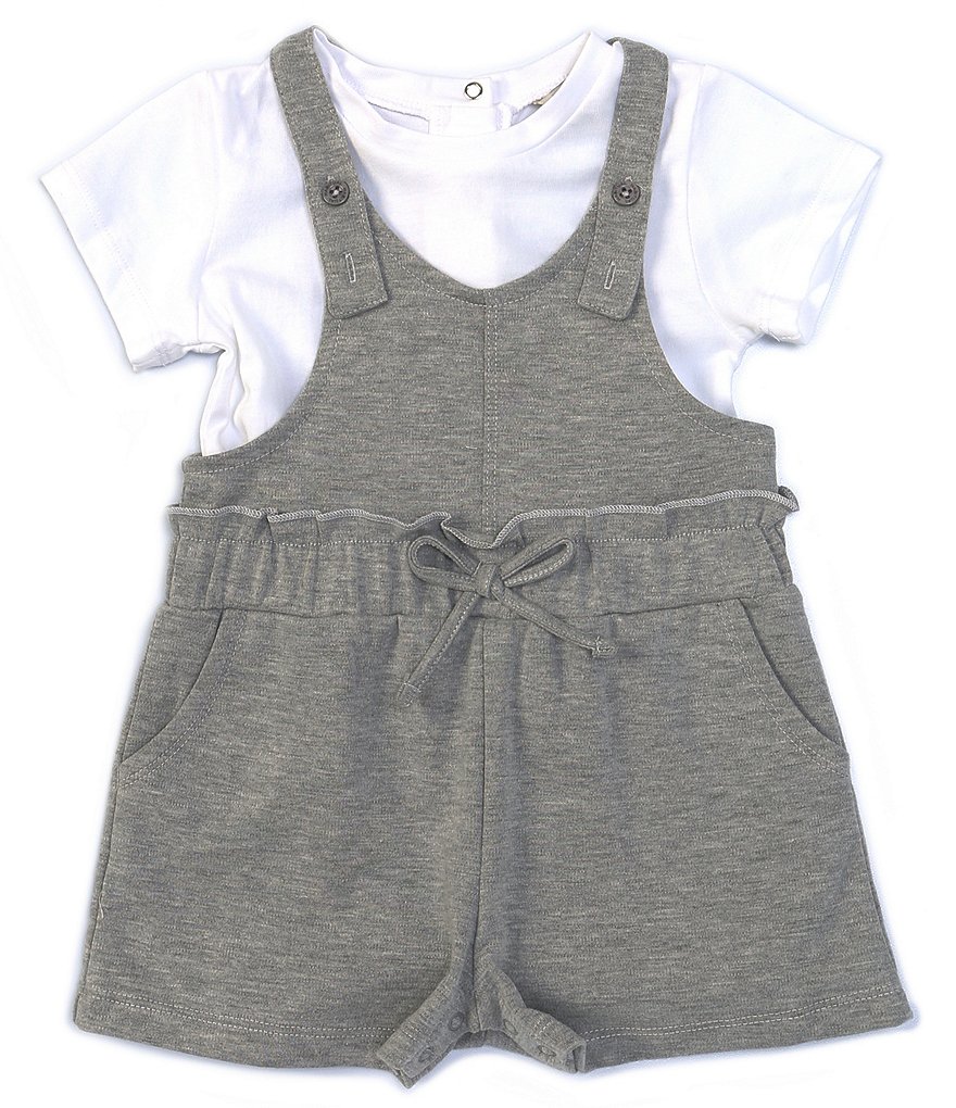 Habitual Baby Girls 12-24 Months Short-Sleeve Tee & Paperbag-Waist Shortall Set