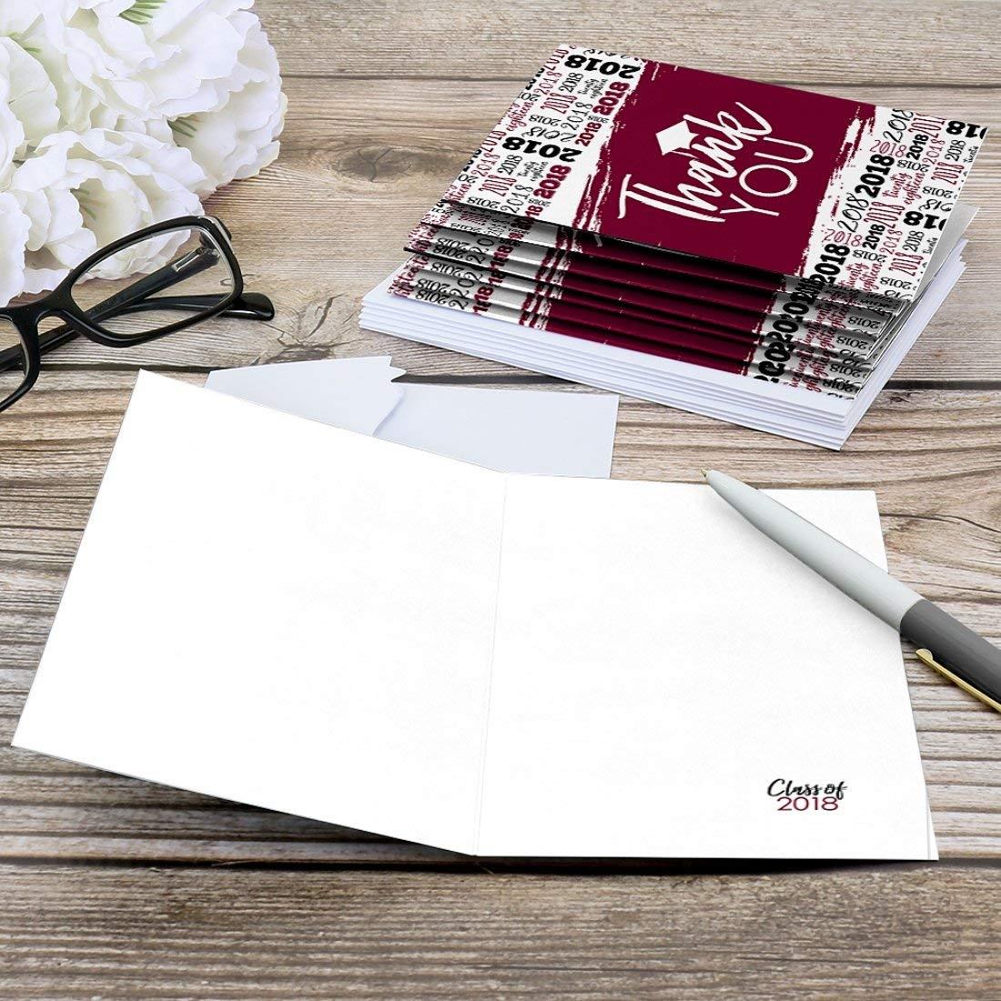 Maroon Grad - Best is Yet to Come - Burgundy 2018 Graduation Party Thank You Cards (8 Count)