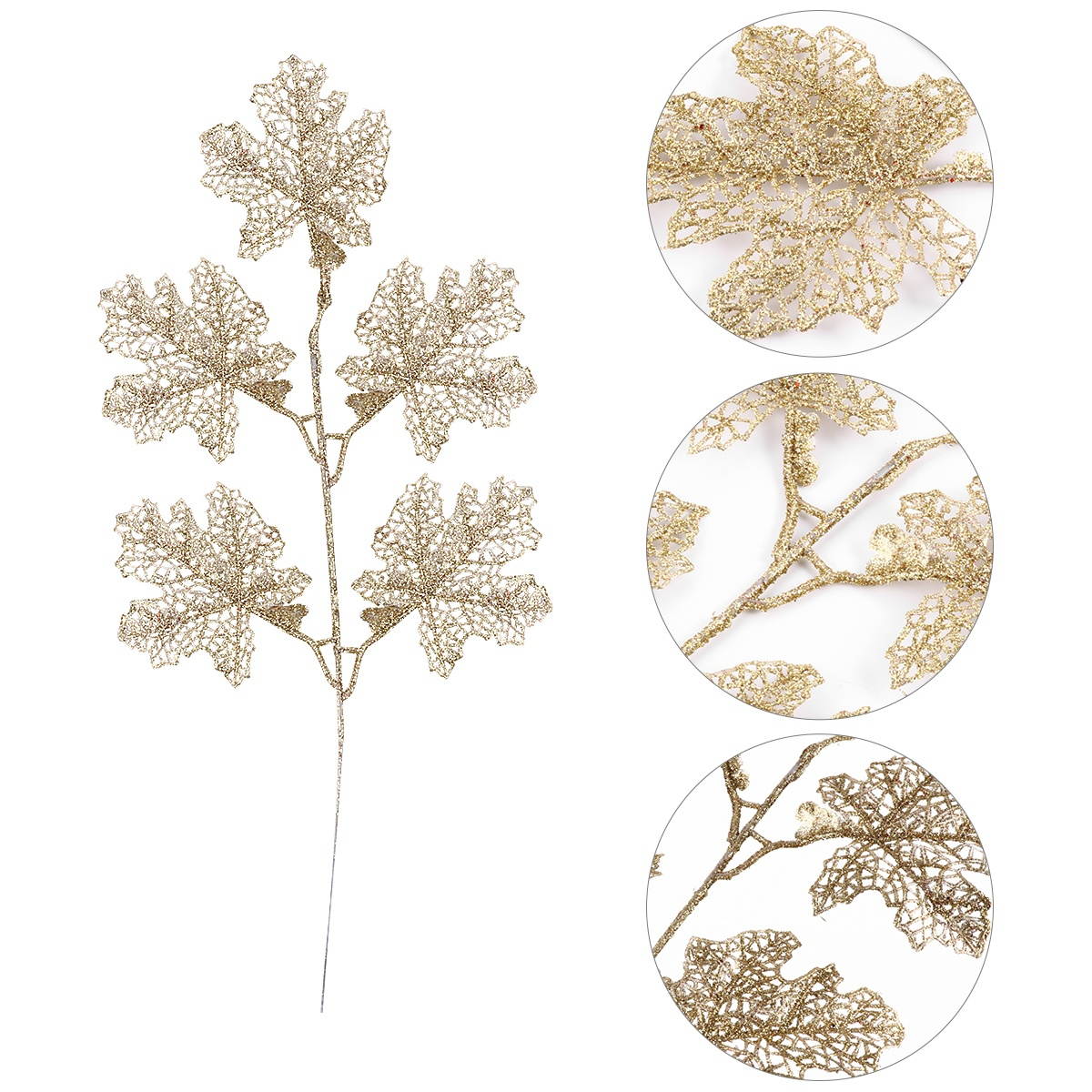 5Pcs Fashion Decorative Leaves Artificial Leaves Christmas Props Accessories