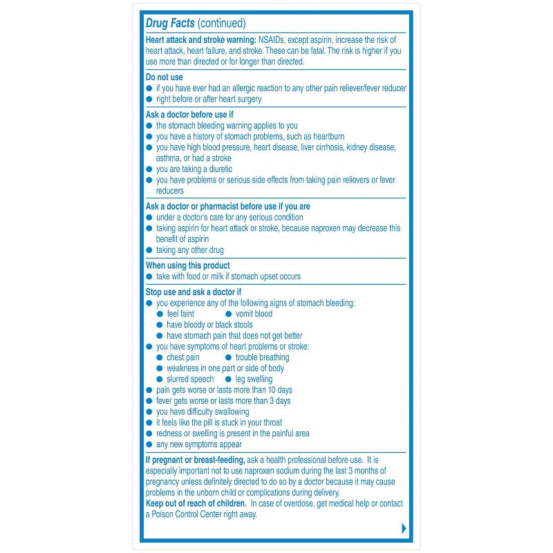 Aleve Acetaminophen Naproxen Caplets (NSAID) - 200ct
