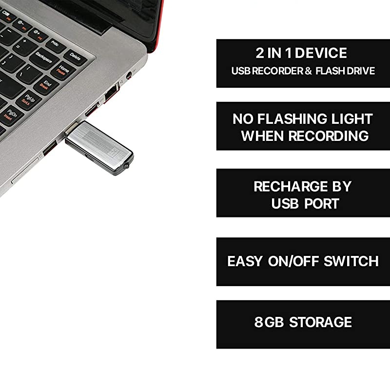 Voice Recorder for Lectures - Portable Audio Recorder - Digital Recorder - Mini Voice Recorder - Audio Recording Device - Digital Voice Recorder with Playback - Lecture Recorders for College 8gb