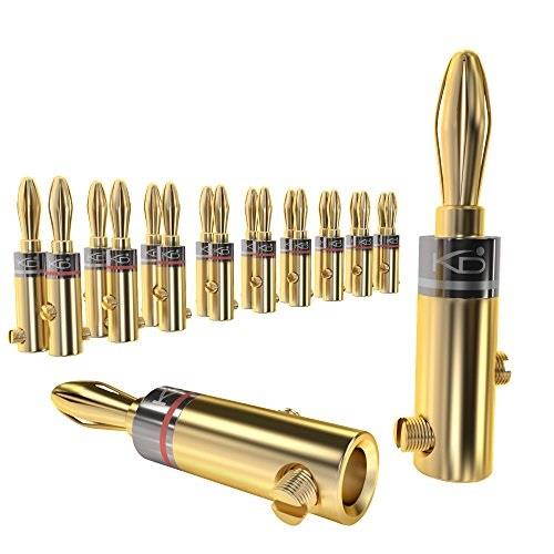 kabeldirekt banana plug  1116 awg, connector 10 pair, 24k goldplated, screwable, suitable for flexible connection of the cable to hifi boxes, amplifiers, av receivers and sound systems