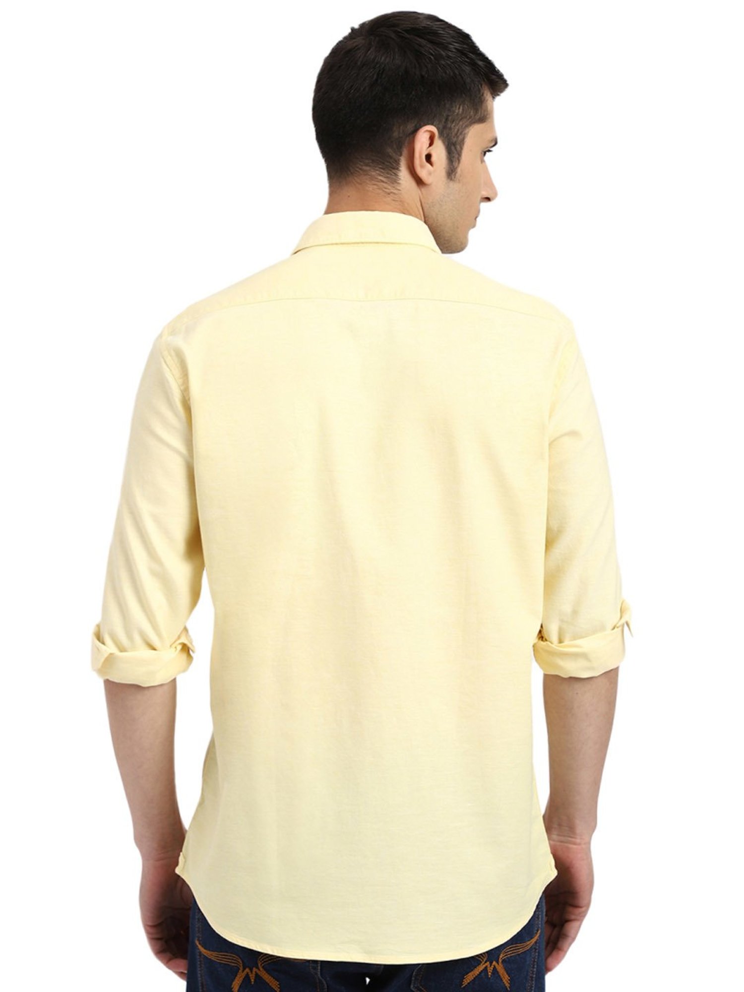 Arrow Yellow Cotton Slim Fit Shirt