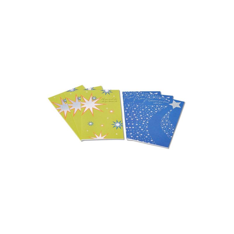 Starry Graduation Card Pack Green/Blue