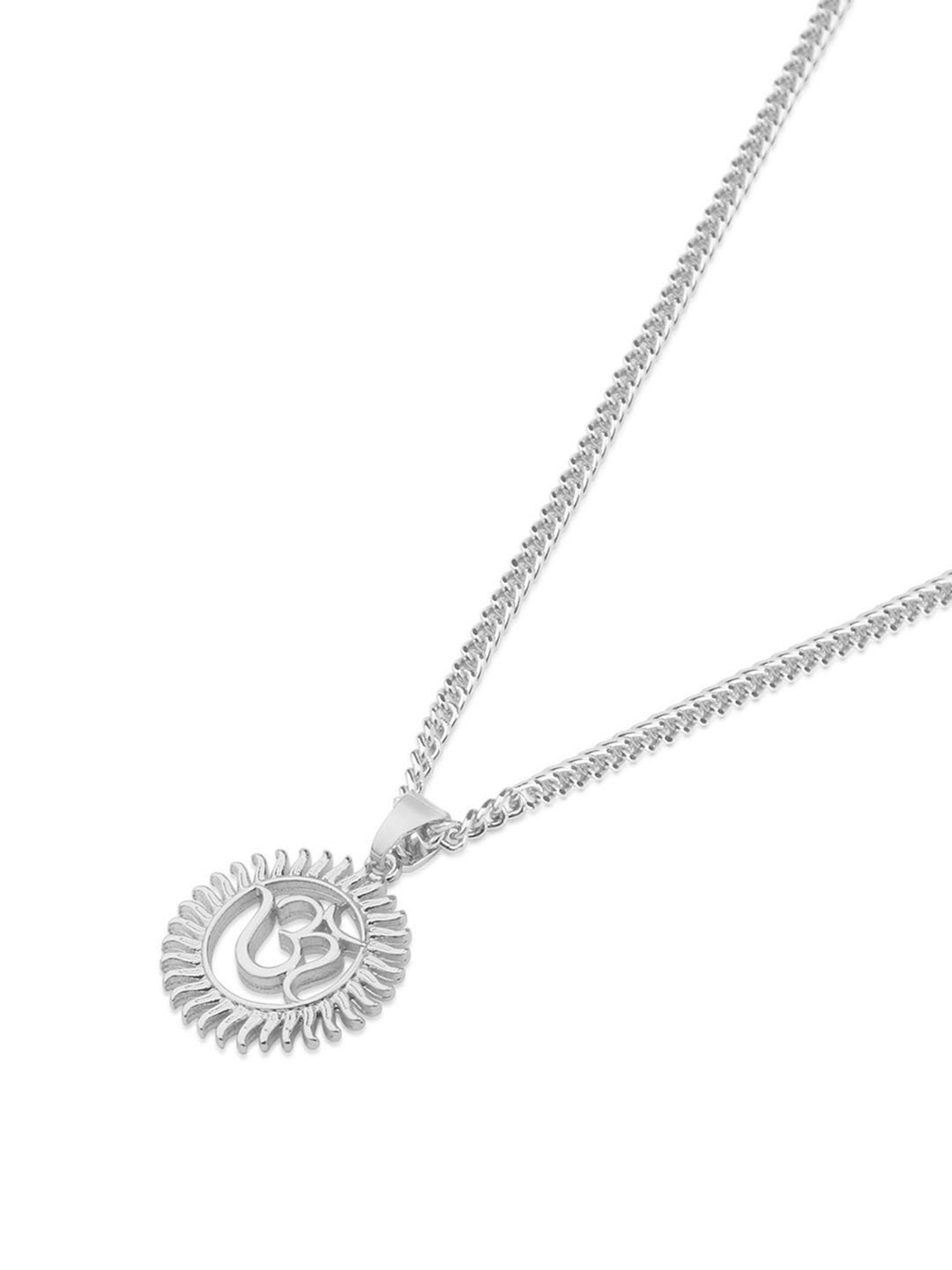 The Bro Code Silver-Plated Chakra OM Pendant Necklace for Men