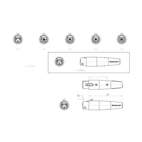 Switchcraft 4-Pin XLRF Cable Mount Connector, Large Flex, Silver Pins / Nickel