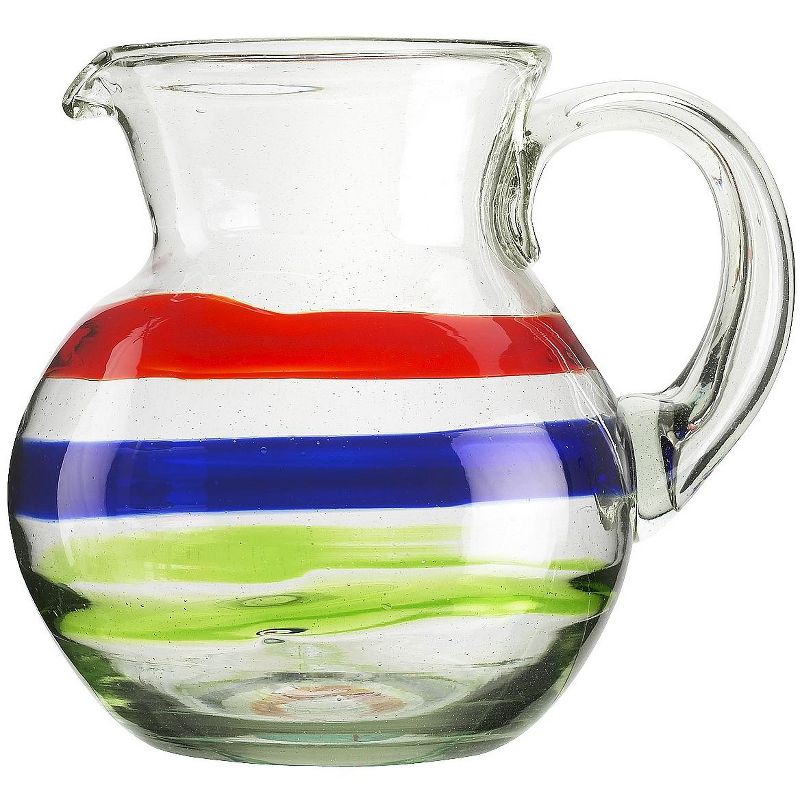 Amici Home Authentic Mexican Handmade Baja Pitcher Glass, 80oz