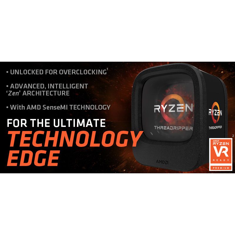 AMD Ryzen Threadripper 1920X Processor  -  12 cores & 24 threads - 38MB cache - AMD SnseMI technology - 4.0 GHz max boost