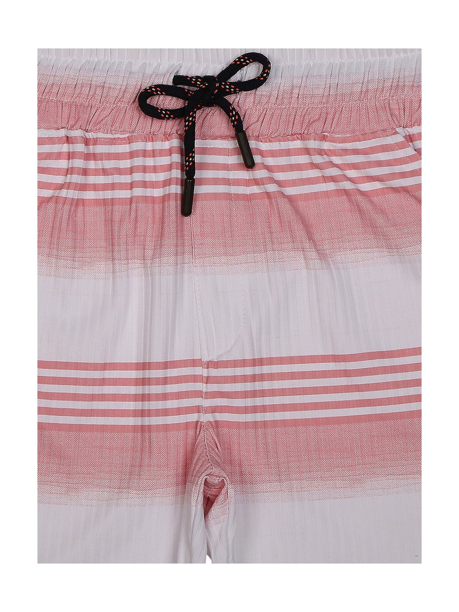 Cavio Kids Peach & White Striped T-Shirt with Shorts